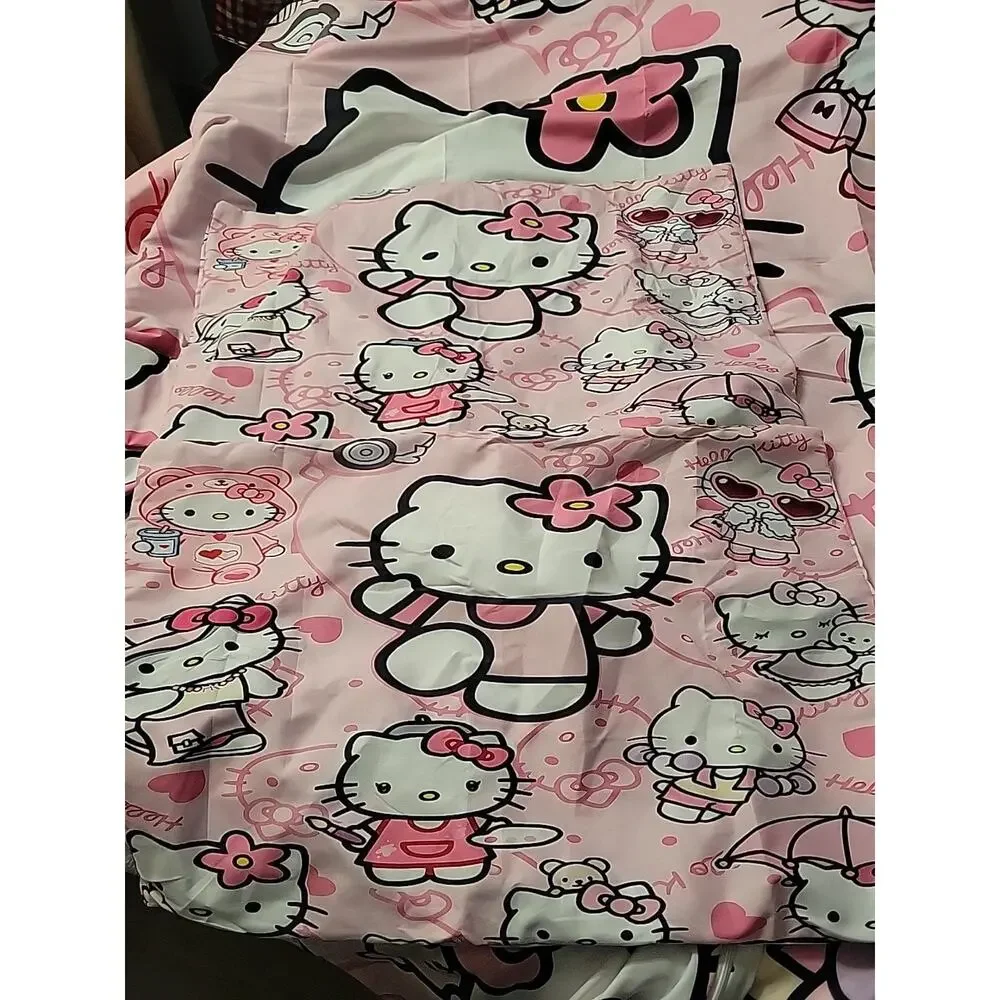 Hello Kitty HK New Twin Size DUVET COVER & 2 Pillowcases Shams NEW
